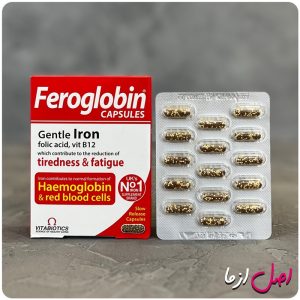 عکس کپسول آهن فروگلوبین ب 12 ویتابیوتیکس 30 عددی اصل انگلیس Vitabiotics Feroglobin Gentle Iron B12 30 Capsules