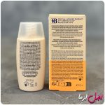 عکس نوشته های پشت جعبه ضد آفتاب فیوژن واتر ایزدین اصلی اسپانیا Isdin Fotoprotector Fusion Water light